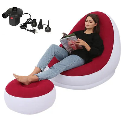 Inflatable Air Mattress Lazy Sofa & Ottoman