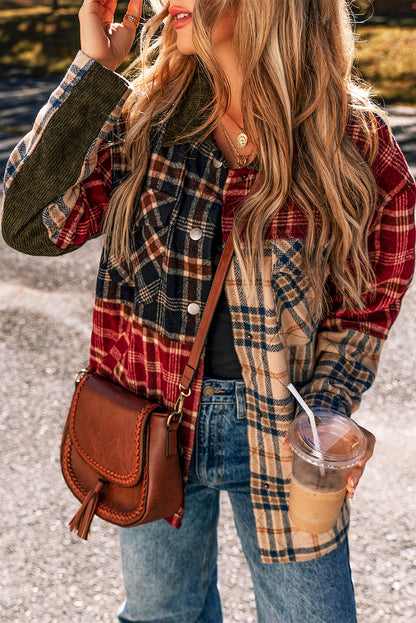 Plaid Patchwork Retro Shacket