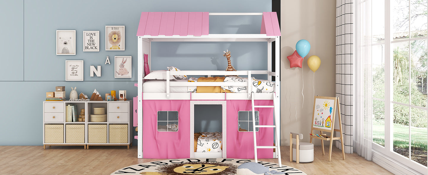 Twin Size Bunk House Bed