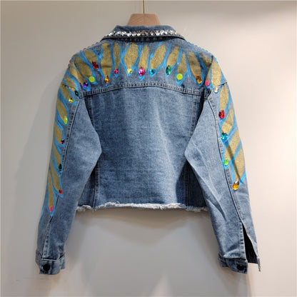 Handmade Beaded Heavy Denim Jacket