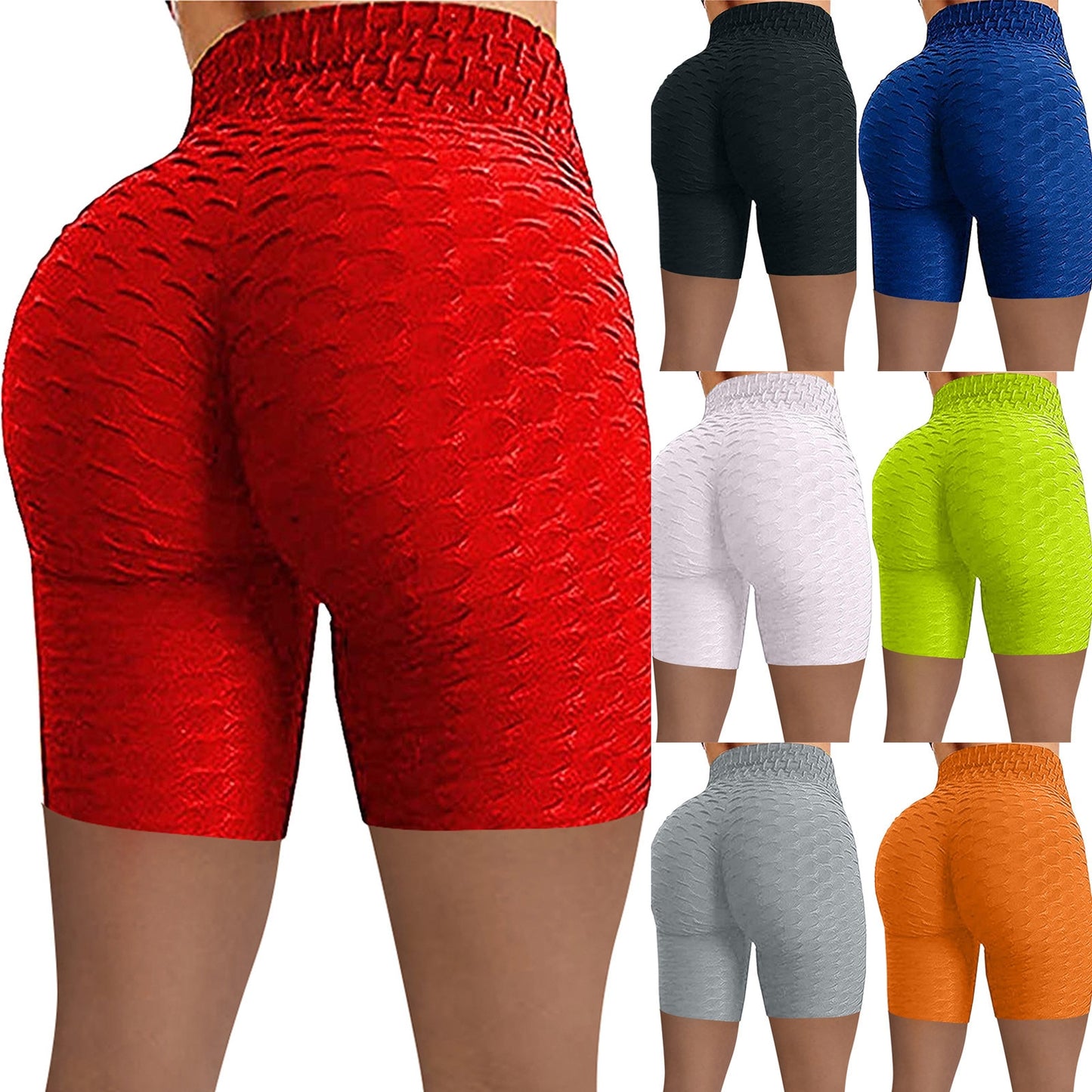 High-Waist Bubble Knit Leggings Shorts