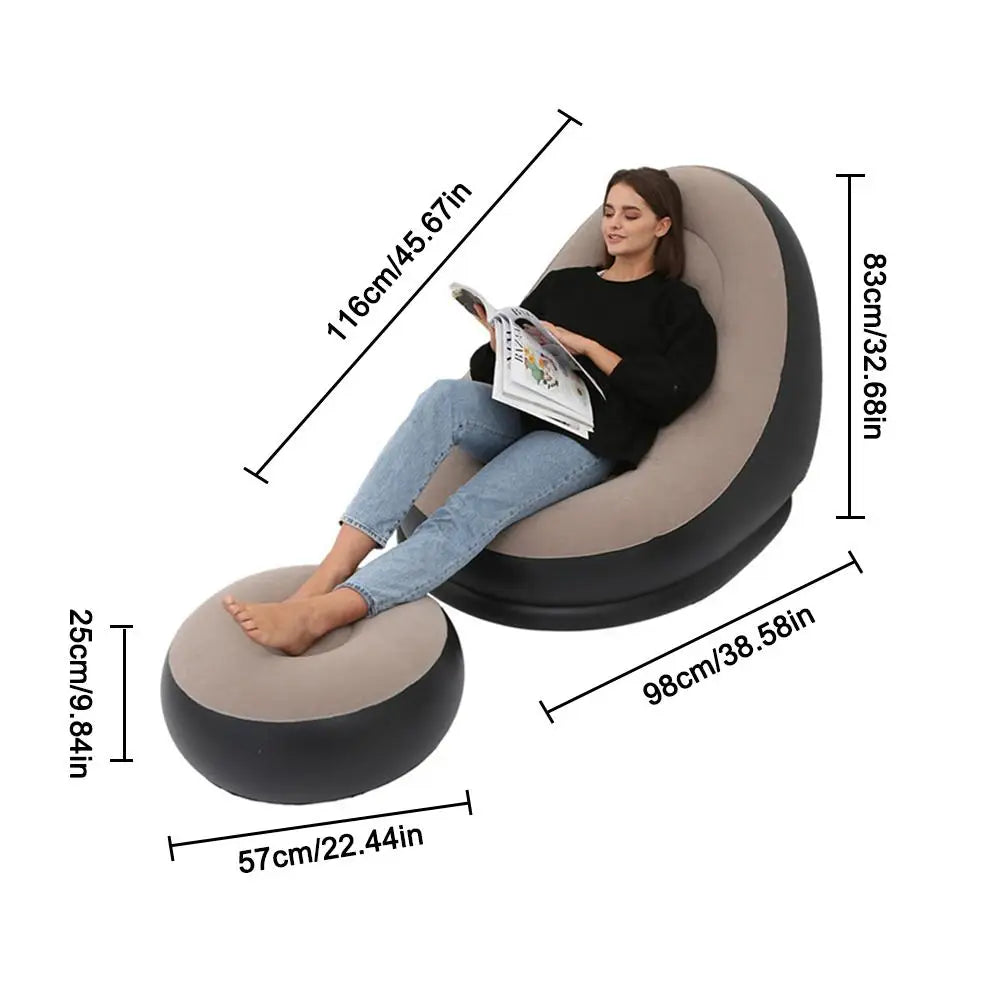 Inflatable Air Mattress Lazy Sofa & Ottoman