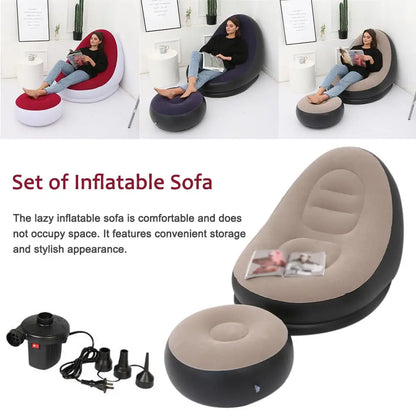 Inflatable Air Mattress Lazy Sofa & Ottoman