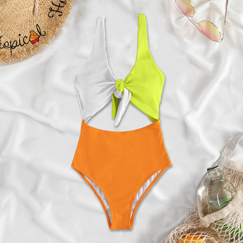 Color Block One-Piece Bikini