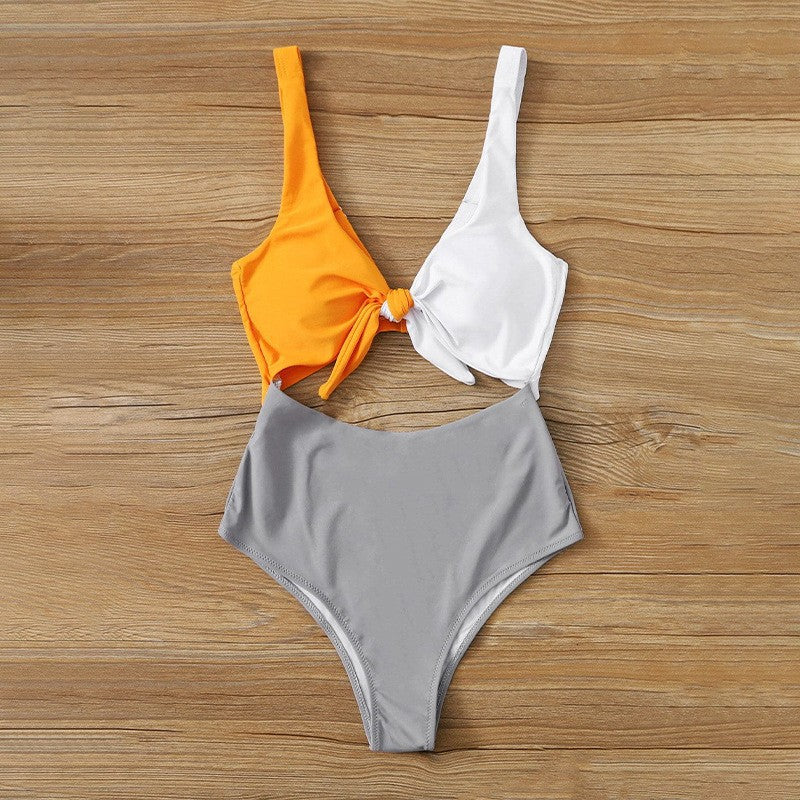 Color Block One-Piece Bikini