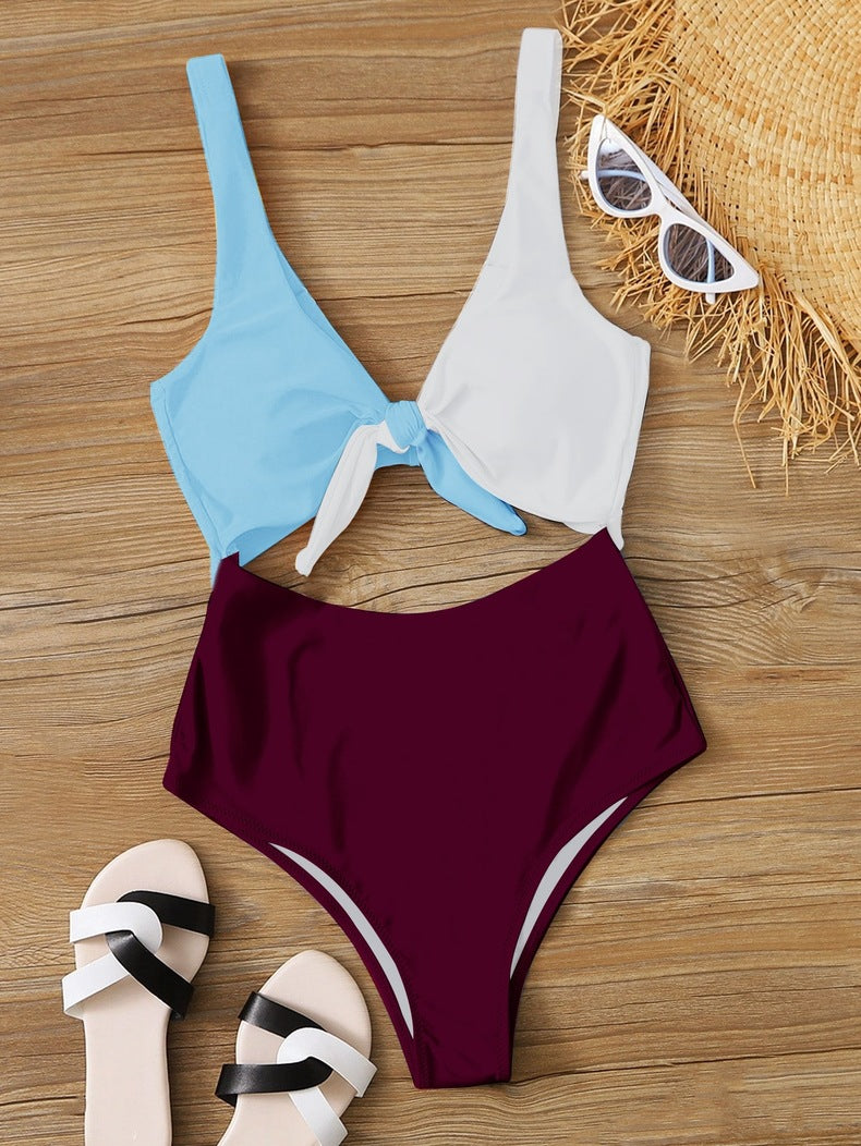 Color Block One-Piece Bikini