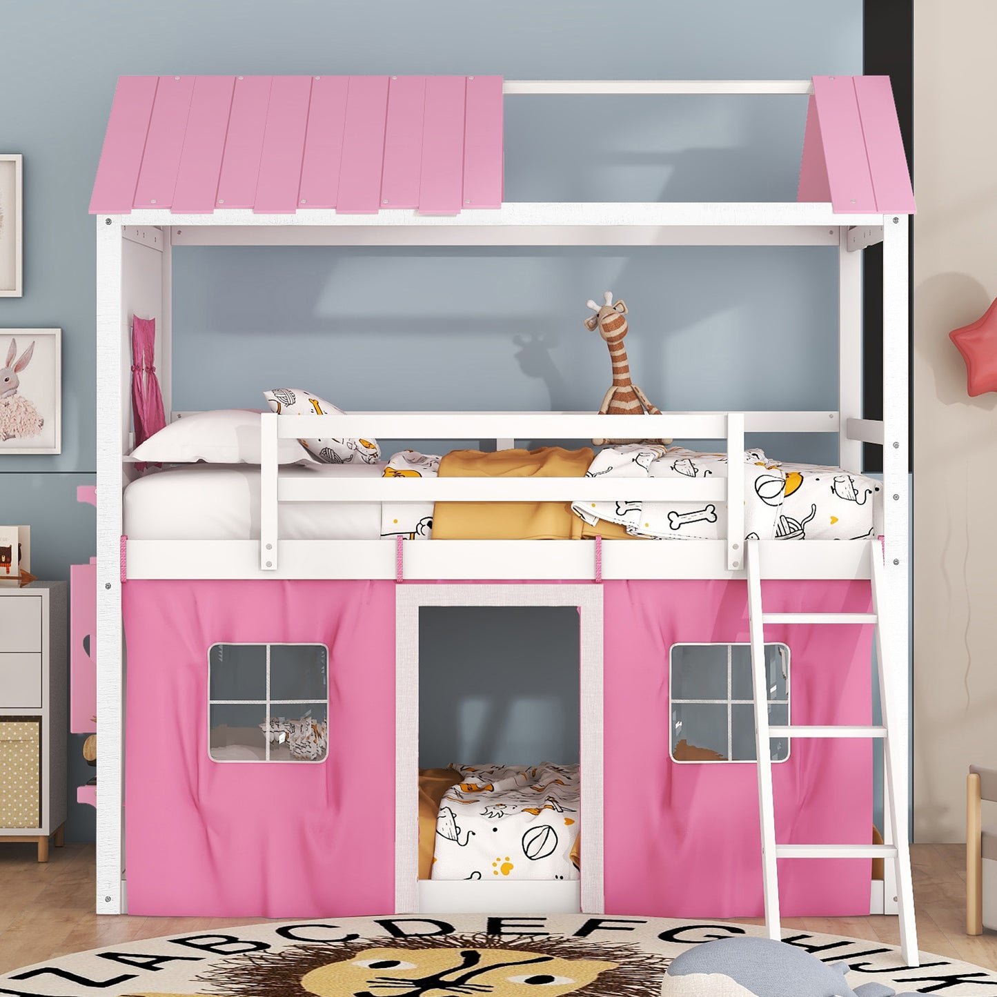 Twin Size Bunk House Bed