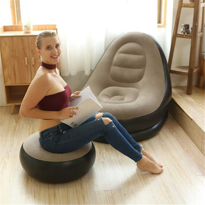 Inflatable Air Mattress Lazy Sofa & Ottoman