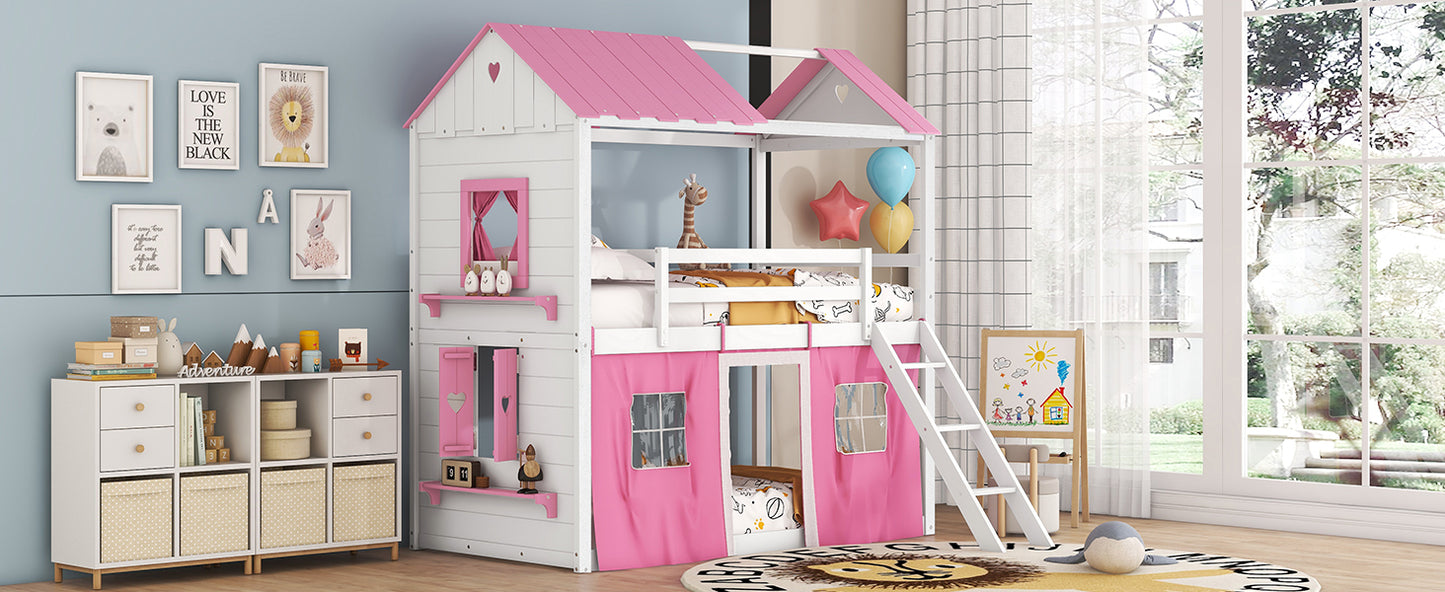 Twin Size Bunk House Bed