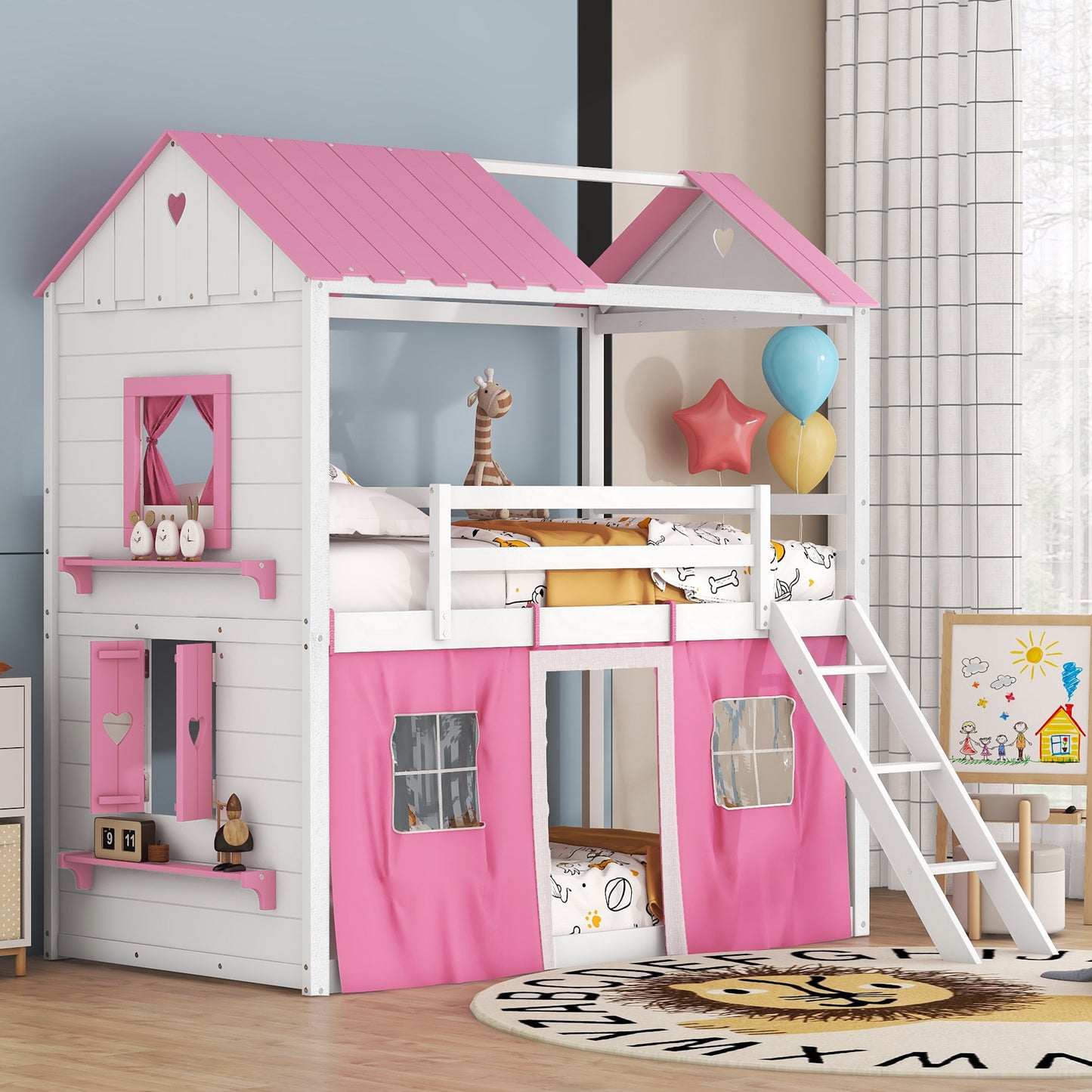 Twin Size Bunk House Bed