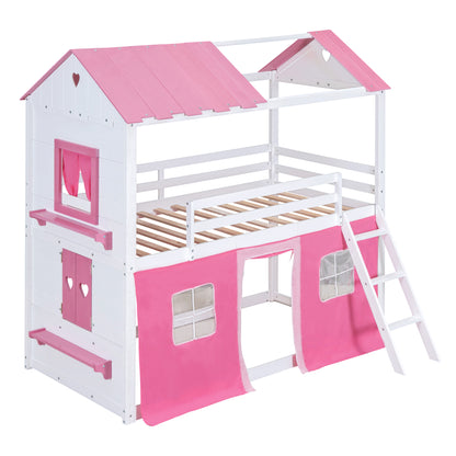 Twin Size Bunk House Bed