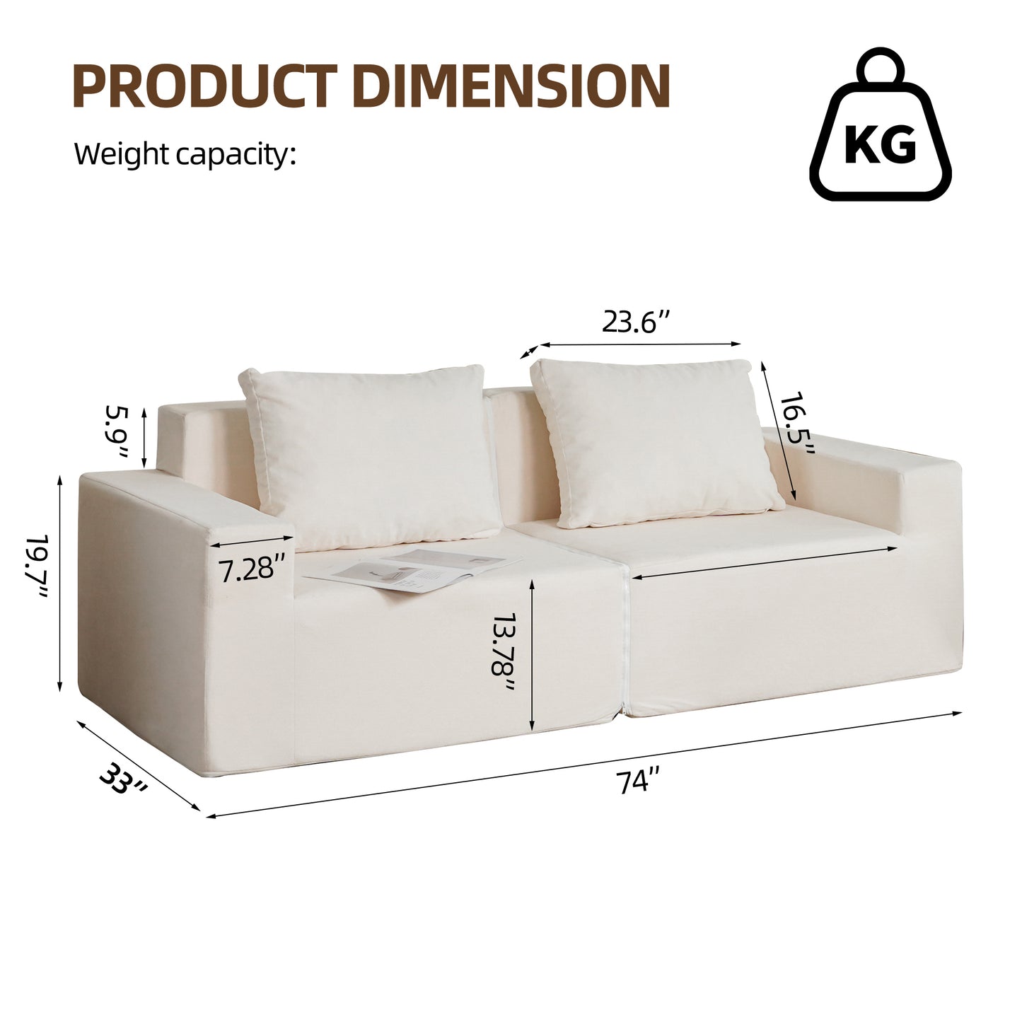 Convertible Memory Foam Sofa