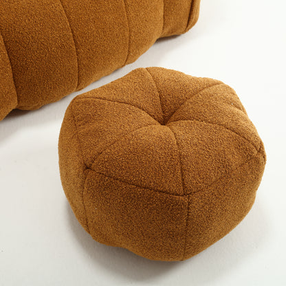 Soft Bean Bag Chair with High Resilient Foam(Chips)for living room and bedroom Comfortable Square Lazy Sofa with Footstool