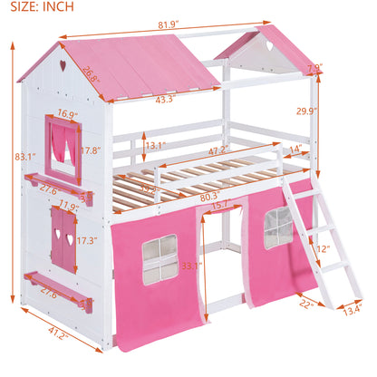 Twin Size Bunk House Bed