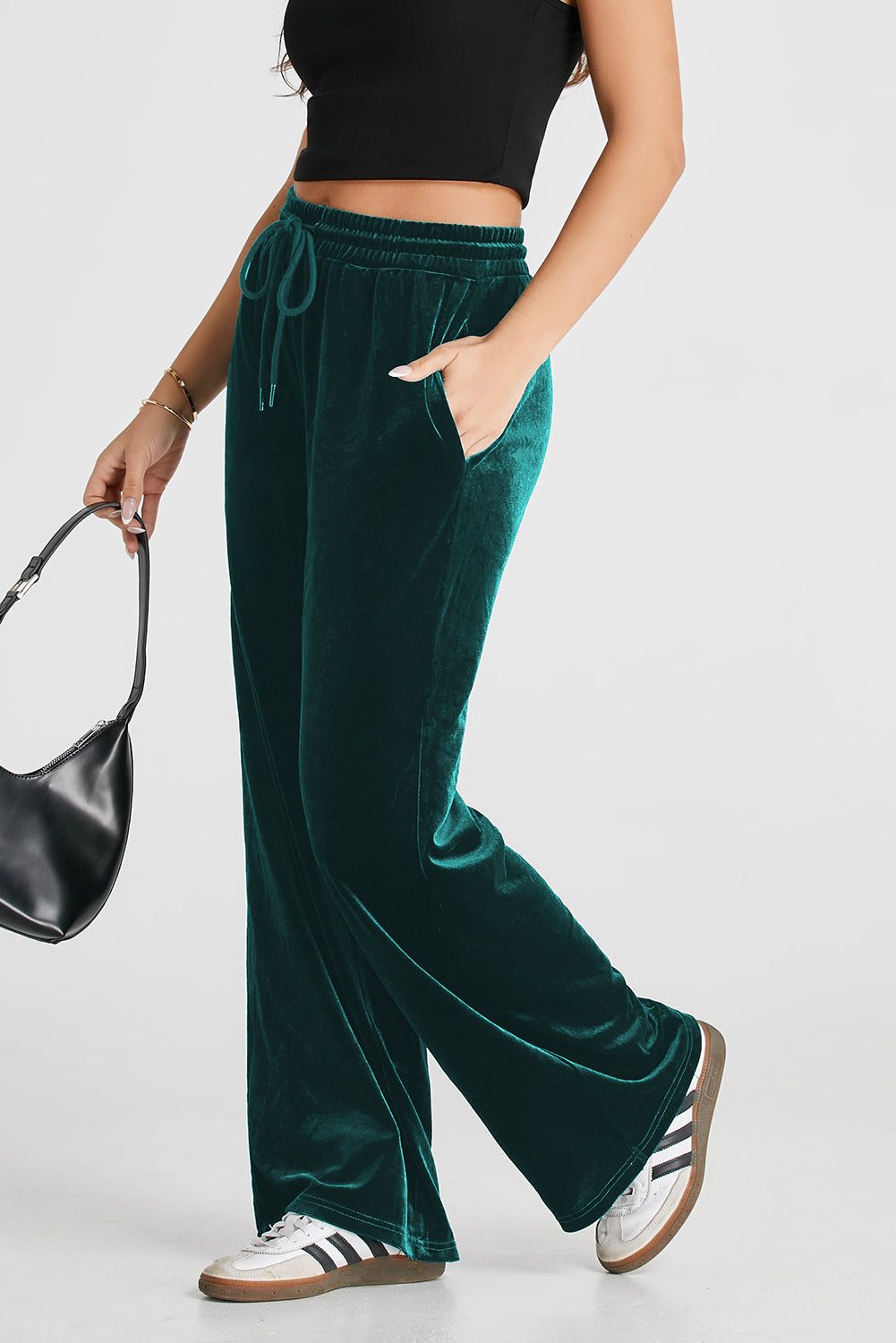 Drawstring Wide Leg Pants