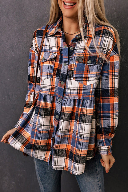 Multicolor Plaid Ruffled Shacket