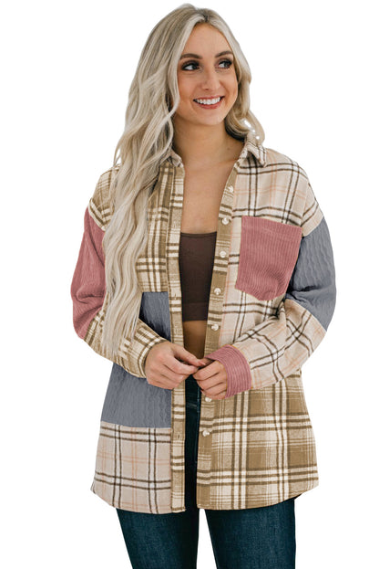 Plaid Color Block Shacket