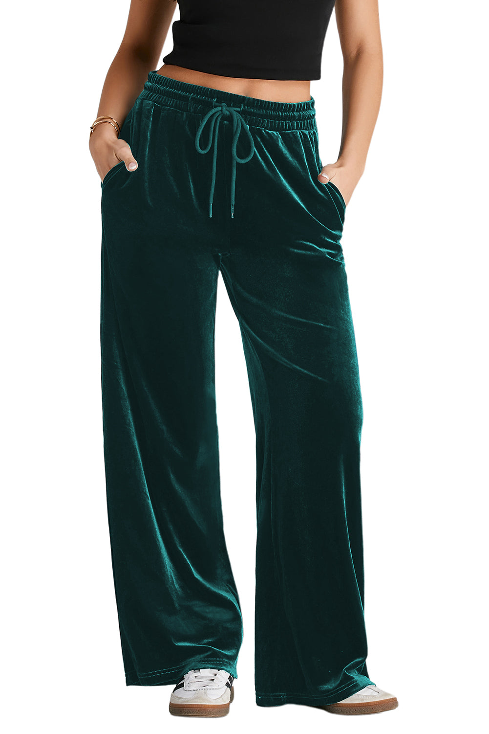 Drawstring Wide Leg Pants