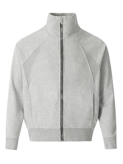 Men's Zip Up Stand Collar Jacket.