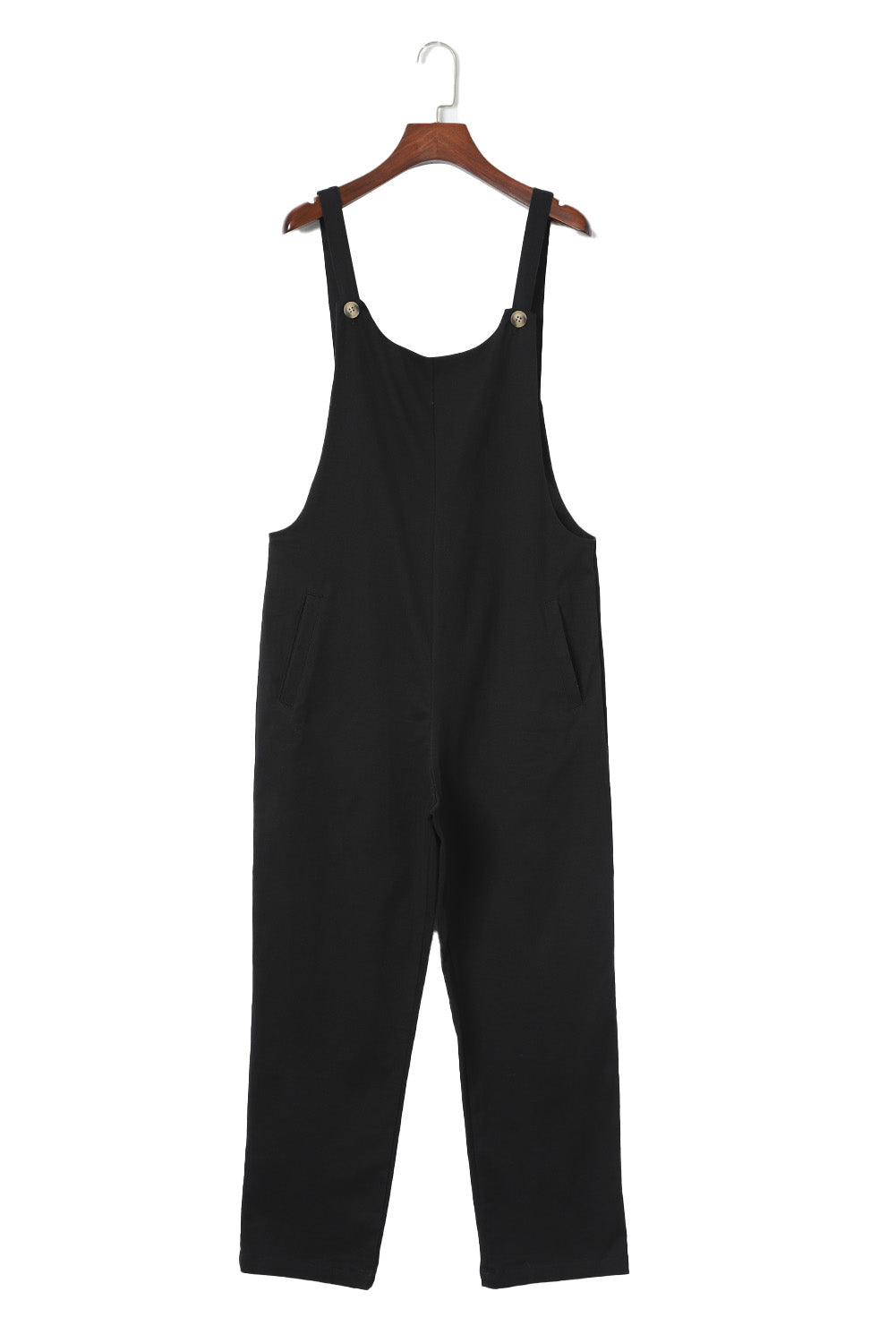 Black Pocketed Cropped Jumpsuit