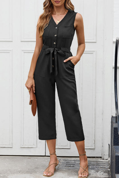 Sleeveless Cropped Jumpsuit