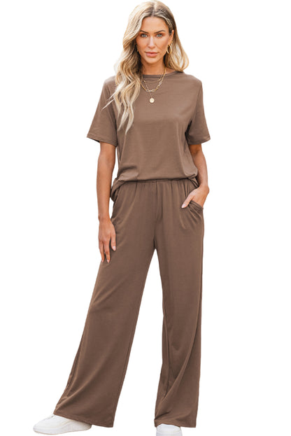 2pcs Wide Leg Pants Set