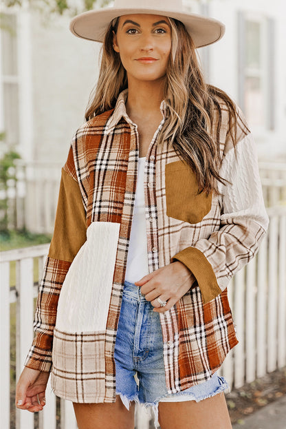 Plaid Color Block Shacket