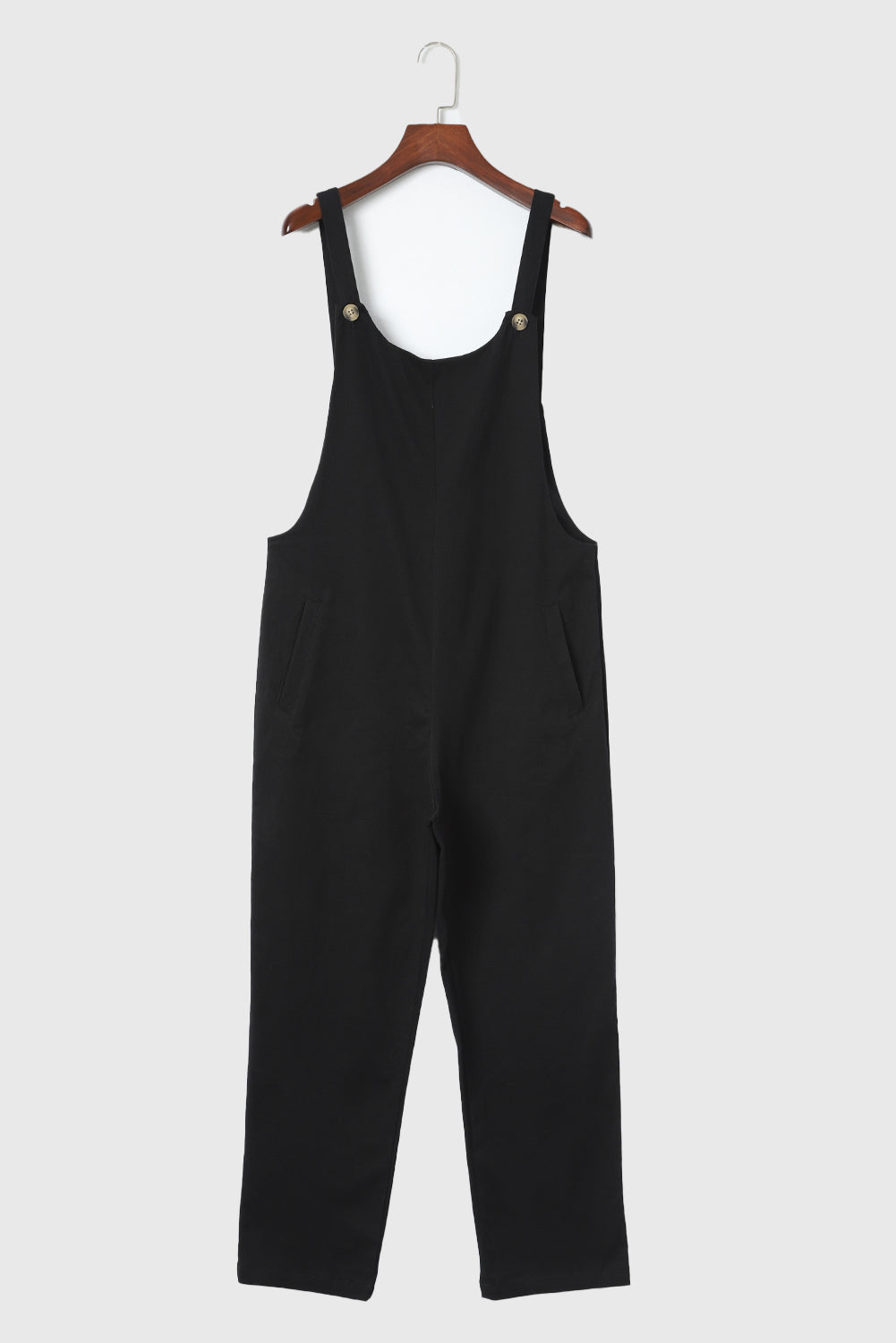 Black Pocketed Cropped Jumpsuit