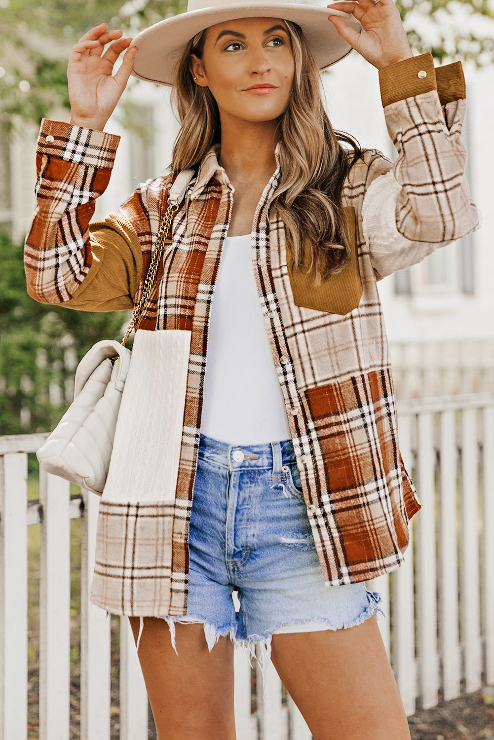 Plaid Color Block Shacket