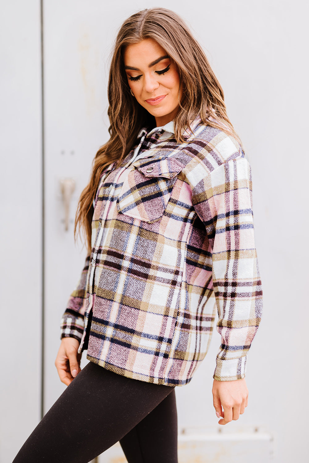 Geometric Plaid Shacket