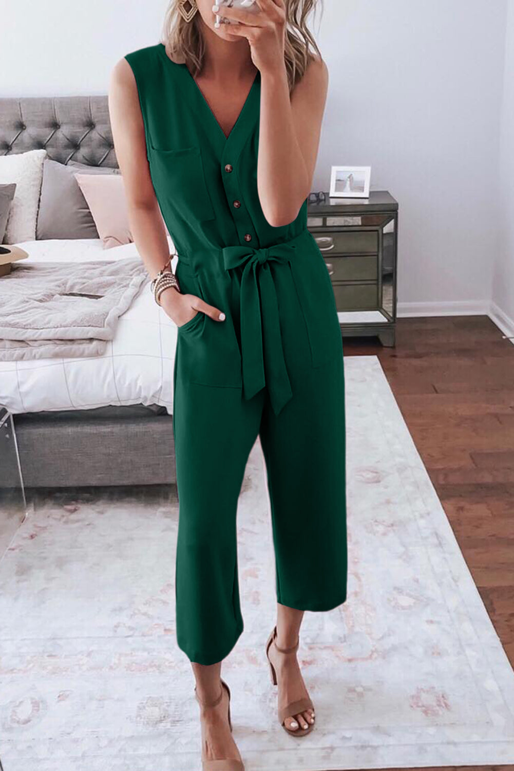 Sleeveless Cropped Jumpsuit