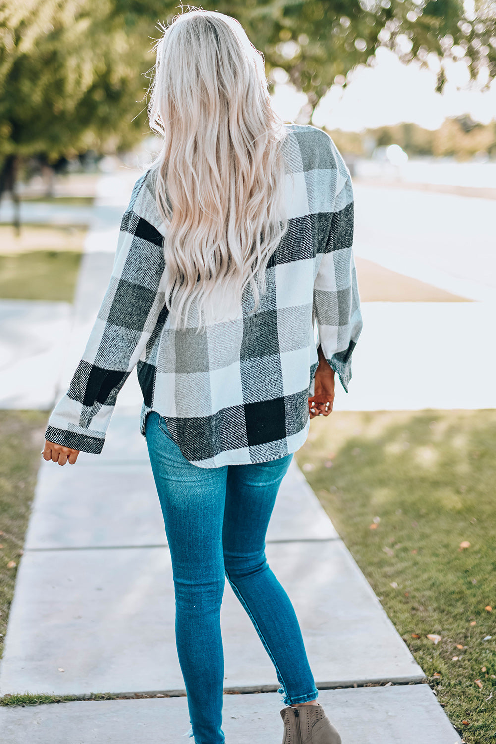 Plaid Color Block Jacket