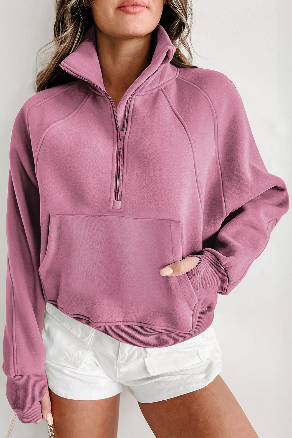 Fleece Lined Thumbhole Sweatshirt