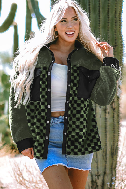 Fleece Checkerboard Jacket