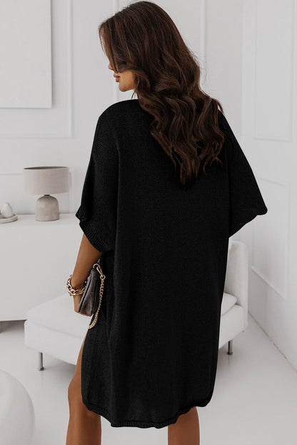 Black Dolman Half Sleeve Cardigan