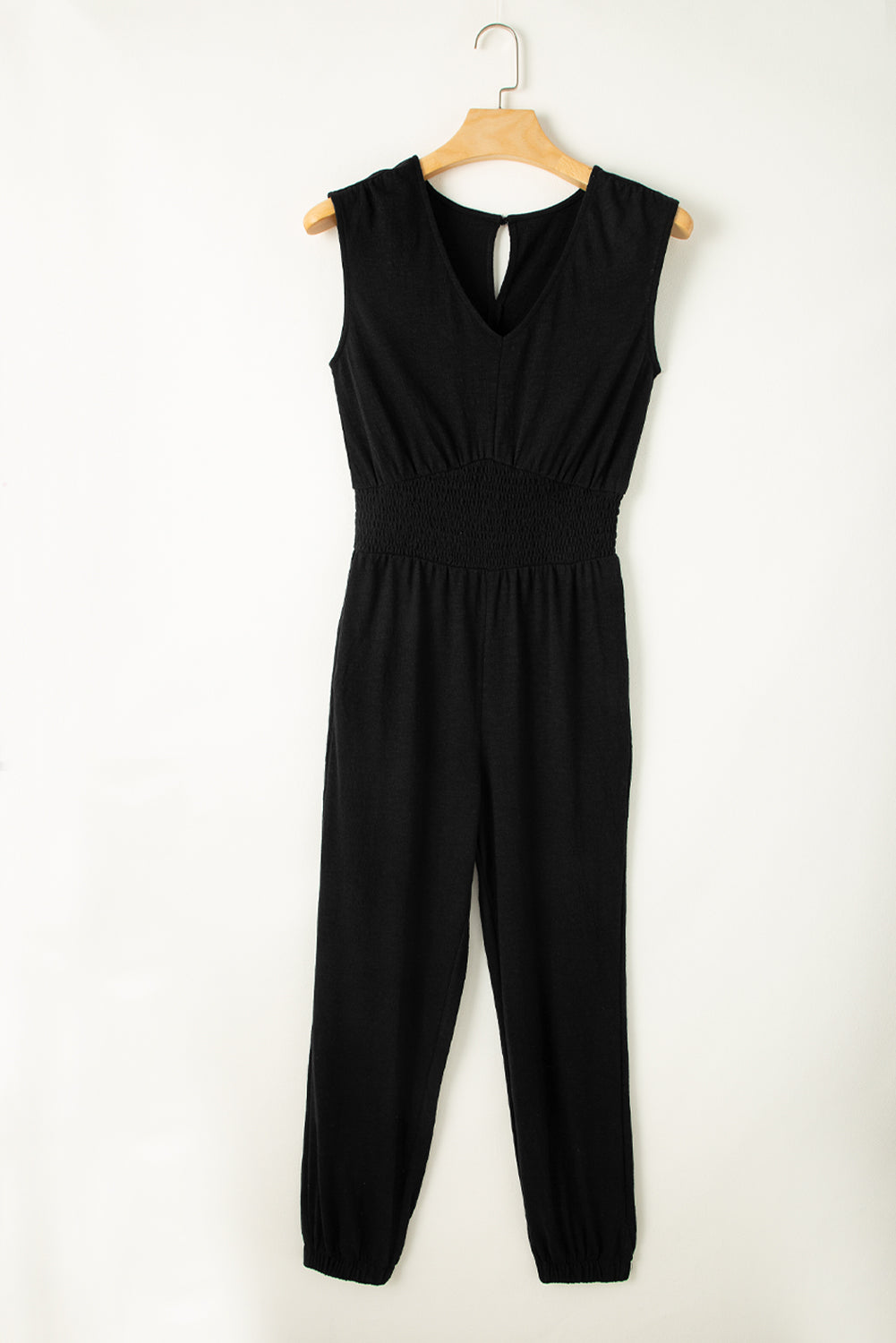 Shirred High Waist Jumpsuit