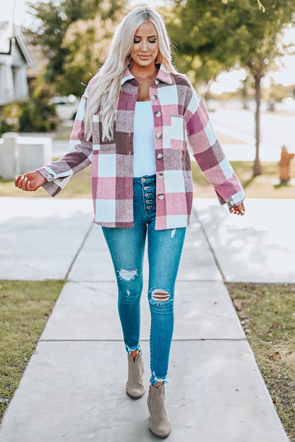 Plaid Color Block Jacket