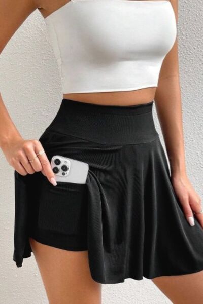 Pocketed High Waist Skort.