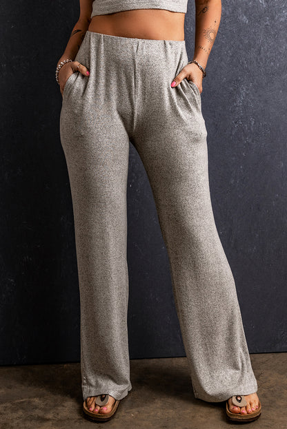 Elastic Waist Loose Straight Pants