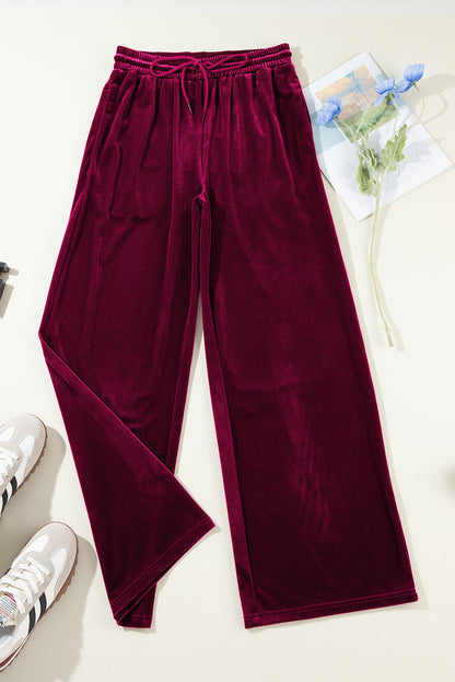 Drawstring Wide Leg Pants