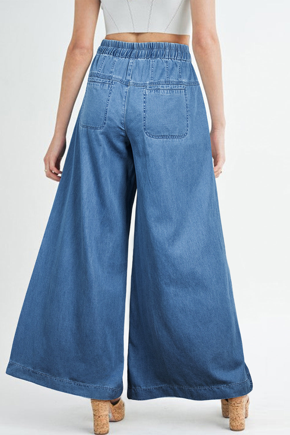 Fly Waist Wide Leg Jeans