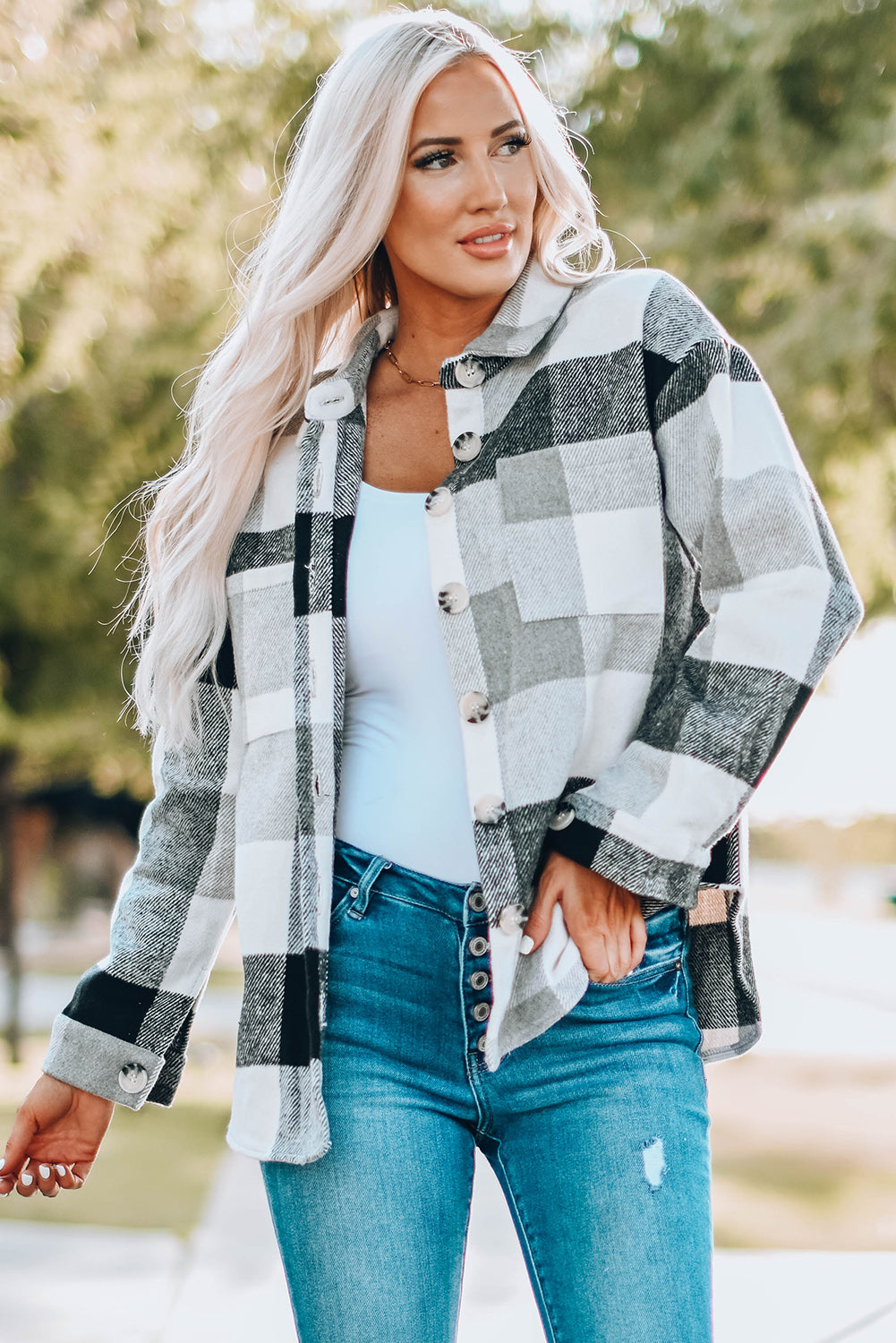 Plaid Color Block Jacket