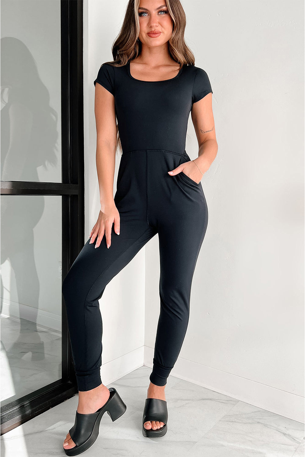 Short Sleeve Jogger Jumpsuit