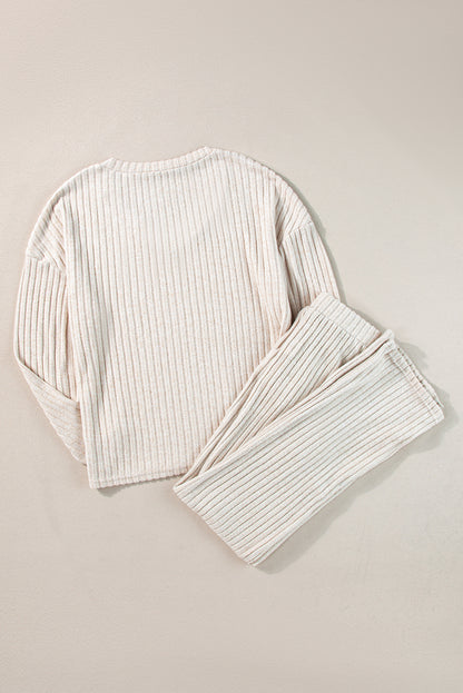 Ribbed Knit Two-piece Outfit