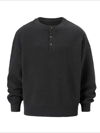 Men's Round Neck Long Sleeve Sweater.