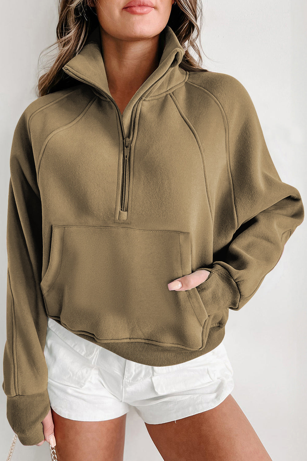 Fleece Lined Thumbhole Sweatshirt