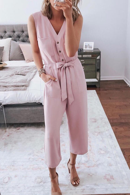 Sleeveless Cropped Jumpsuit