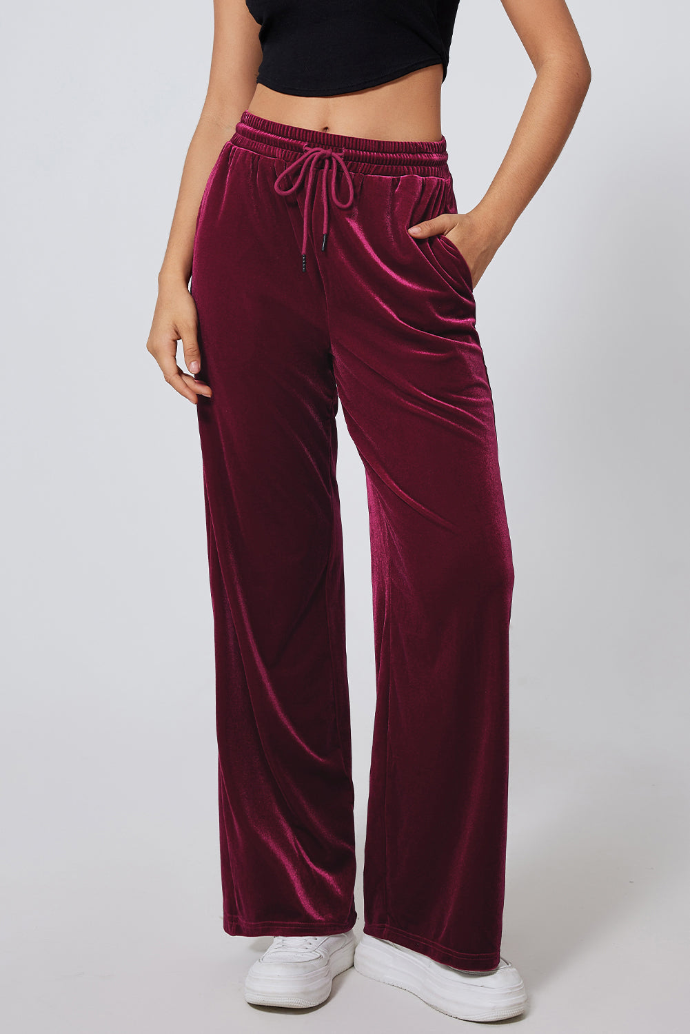 Drawstring Wide Leg Pants