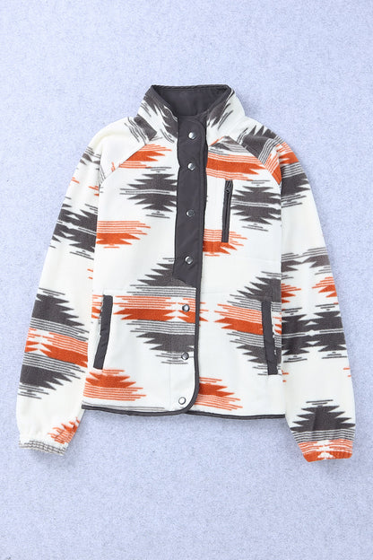 Aztec Snap Button Fleece Jacket