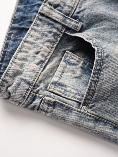 Men's Frayed Hem Bootcut Jeans.